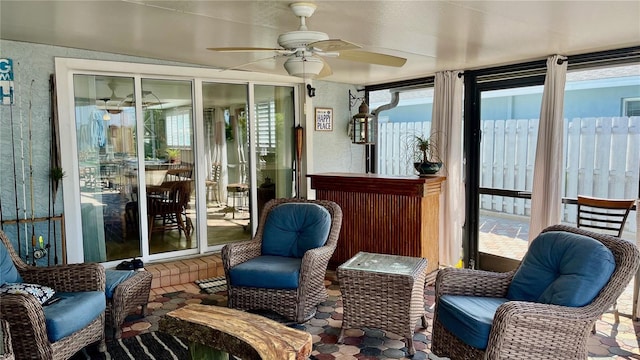 34 Richmond Dr, New Smyrna Beach, FL 32169 - sunroom / solarium with a ceiling fan and a healthy amount of sunlight
