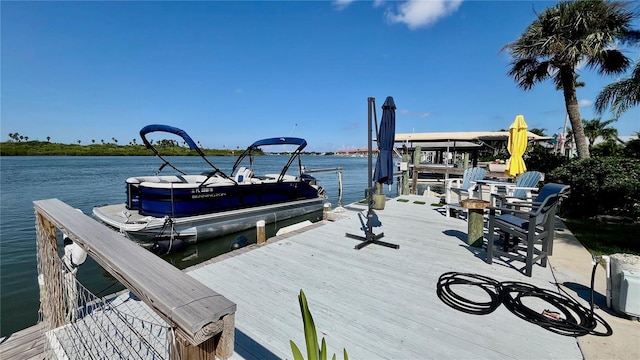 34 Richmond Dr, New Smyrna Beach, FL 32169 - dock area featuring a water view and boat lift