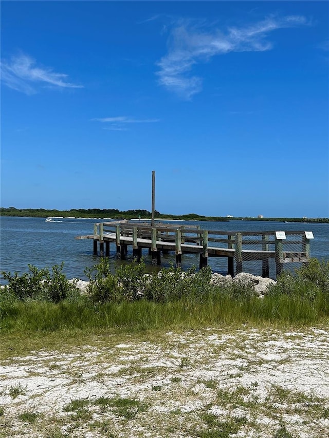 dock featuring a water view
