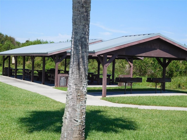 view of property's community featuring a gazebo and a yard