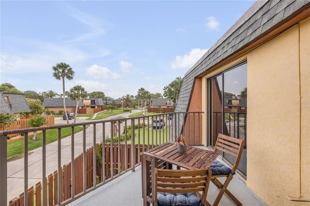 balcony with a residential view