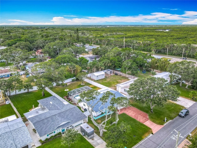 bird's eye view of a heavily wooded area