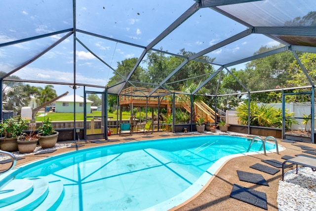 184 Azalea Rd, Edgewater, FL 32141 - view of pool featuring a patio and a lanai