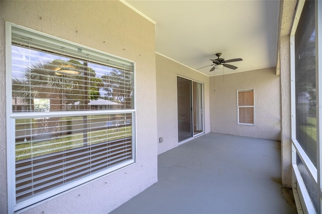 404 Central Mariners Dr, Edgewater, FL 32141 - unfurnished sunroom featuring ceiling fan