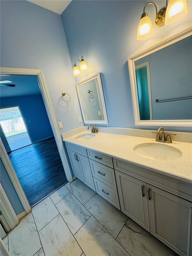 3303 Victory Palm Dr, Edgewater, FL 32141 - bathroom featuring marble finish flooring and double vanity