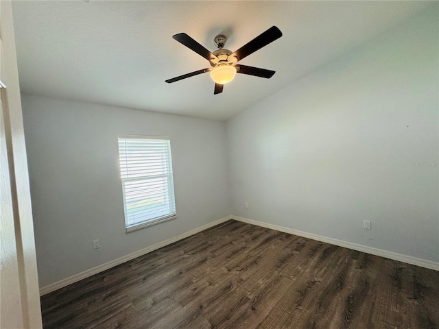 3303 Victory Palm Dr, Edgewater, FL 32141 - spare room with dark wood-style flooring, baseboards, and ceiling fan