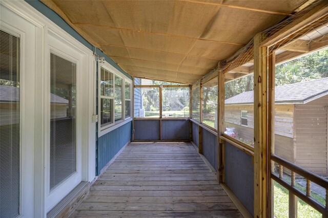 4580 Lake James Cir, Edgewater, FL 32141 - unfurnished sunroom with vaulted ceiling