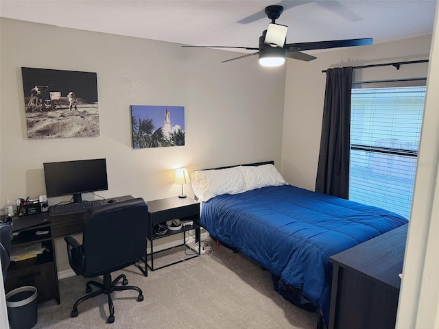 208 Wellington Dr, Daytona Beach, FL 32119 - carpeted bedroom featuring an office area and ceiling fan