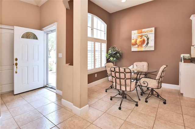 1442 Carlow Cir, Ormond Beach, FL 32174 - foyer entrance with light tile patterned floors and baseboards