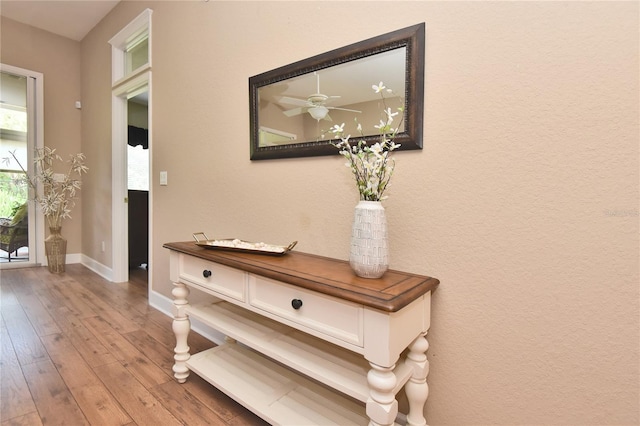 1442 Carlow Cir, Ormond Beach, FL 32174 - hall featuring hardwood / wood-style flooring and baseboards