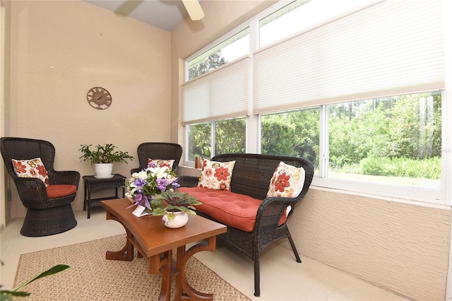 1442 Carlow Cir, Ormond Beach, FL 32174 - sunroom featuring a ceiling fan