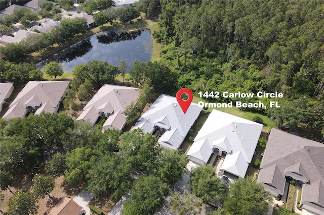 1442 Carlow Cir, Ormond Beach, FL 32174 - aerial view of property's location with nearby suburban area and a large body of water