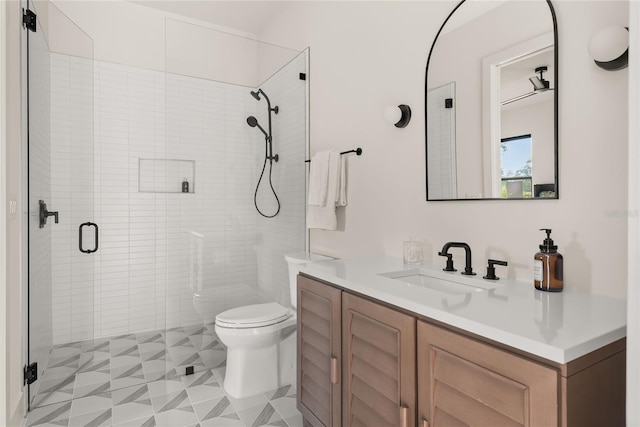 1624 Turnbull Crossings Dr, New Smyrna Beach, FL 32168 - full bathroom with toilet, vanity, and a stall shower