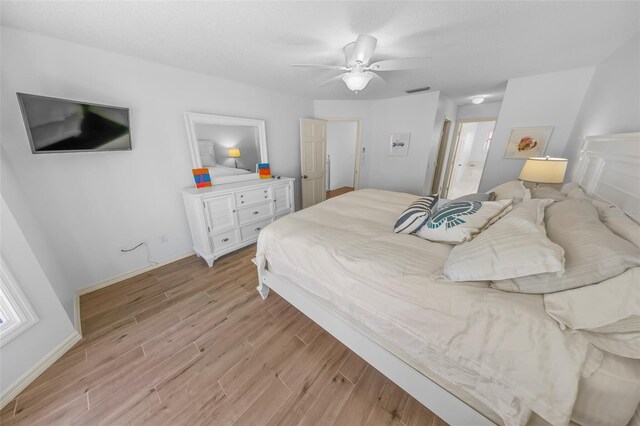 2961 Oceans Trce, Daytona Beach Shores, FL 32118 - bedroom featuring light wood finished floors, baseboards, and ceiling fan