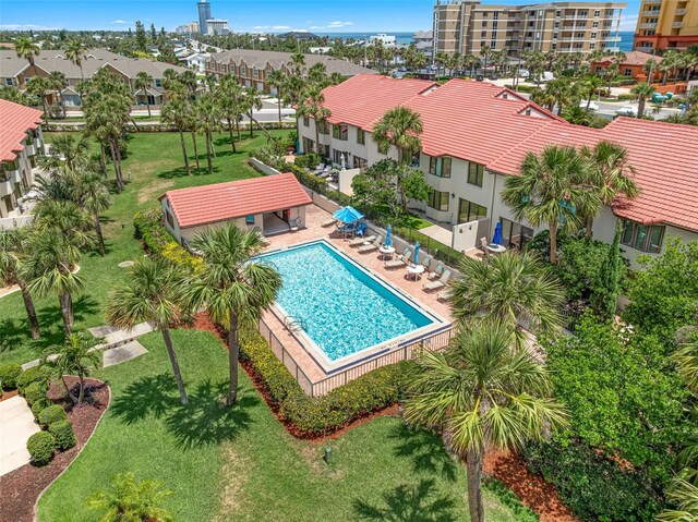 2961 Oceans Trce, Daytona Beach Shores, FL 32118 - aerial perspective of suburban area with a pool