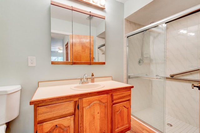 488 Shorewood Ln, New Smyrna Beach, FL 32168 - full bath with a stall shower, toilet, and vanity