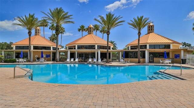 4620 Riverwalk Village Ct Unit 7306, Ponce Inlet, FL 32127 - community pool featuring a gazebo and a patio area