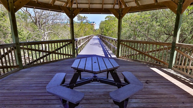 4620 Riverwalk Village Ct Unit 7306, Ponce Inlet, FL 32127 - wooden deck with a gazebo