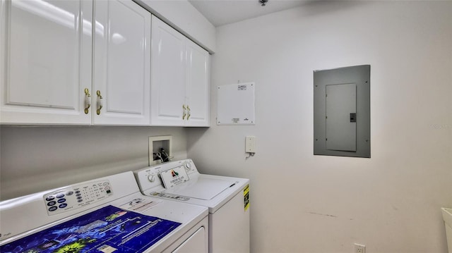 4620 Riverwalk Village Ct Unit 7306, Ponce Inlet, FL 32127 - laundry area with electric panel, washer and clothes dryer, and cabinet space