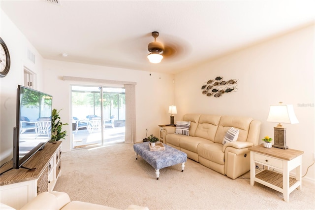 2818 Taton Trce, New Smyrna Beach, FL 32168 - living area with light carpet and ceiling fan