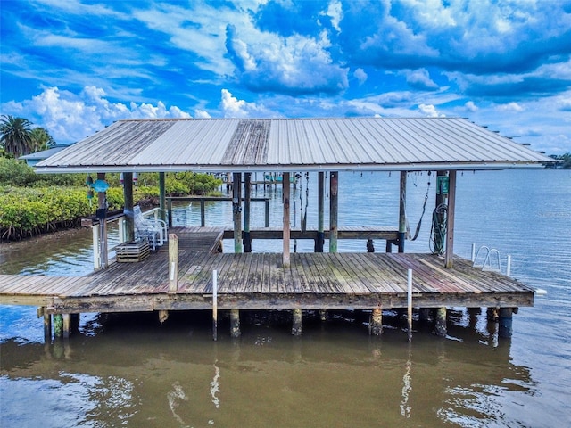 2950 Sunset Dr, New Smyrna Beach, FL 32168 - dock with boat lift and a water view