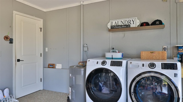 798 Fairway Dr, New Smyrna Beach, FL 32168 - washroom with independent washer and dryer and carpet floors