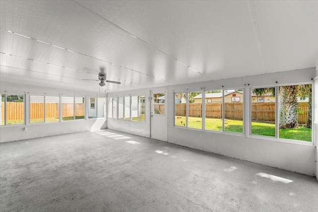 2325 Lime Tree Dr, Edgewater, FL 32141 - unfurnished sunroom with a ceiling fan and plenty of natural light