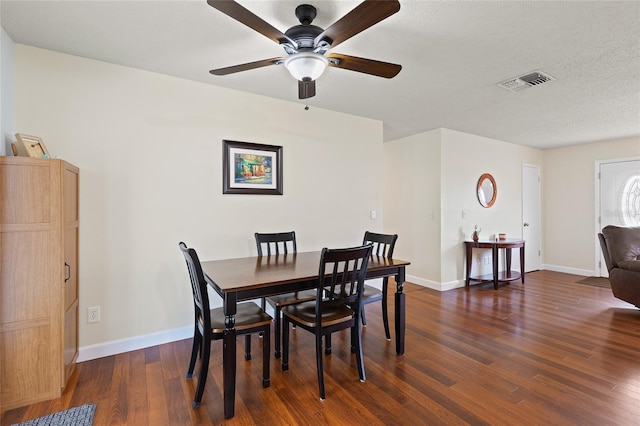 1723 Needle Palm Dr, Edgewater, FL 32132 - dining space with dark wood-style flooring and a ceiling fan