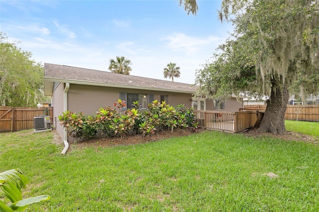 1723 Needle Palm Dr, Edgewater, FL 32132 - back of house featuring a fenced backyard and stucco siding