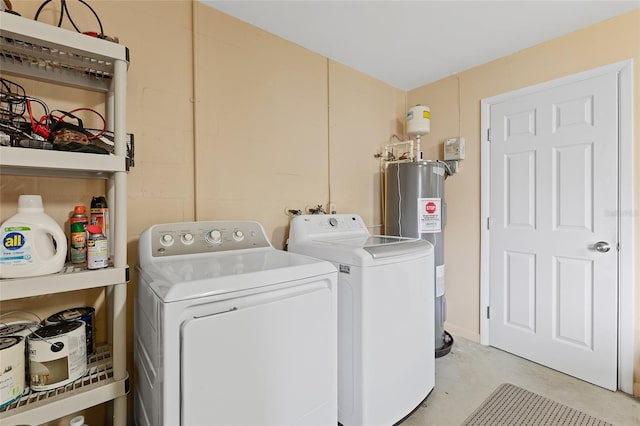 1723 Needle Palm Dr, Edgewater, FL 32132 - laundry area featuring electric water heater and washer and dryer