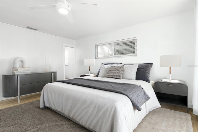 25 Dolphin Ave, Ormond Beach, FL 32176 - bedroom with wood finished floors and a ceiling fan