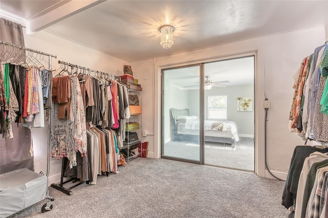 2900 S Peninsula Dr, Daytona Beach, FL 32118 - walk in closet with carpet and ceiling fan