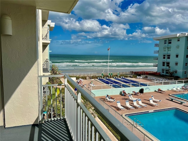 4151 S Atlantic Ave Unit 3090, New Smyrna Beach, FL 32169 - balcony featuring view of water and beach