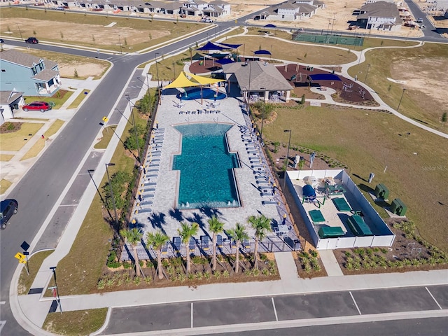 7223 SW 61st Pl, Ocala, FL 34474 - aerial perspective of suburban area with a pool