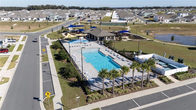 7223 SW 61st Pl, Ocala, FL 34474 - aerial perspective of suburban area featuring a pool area