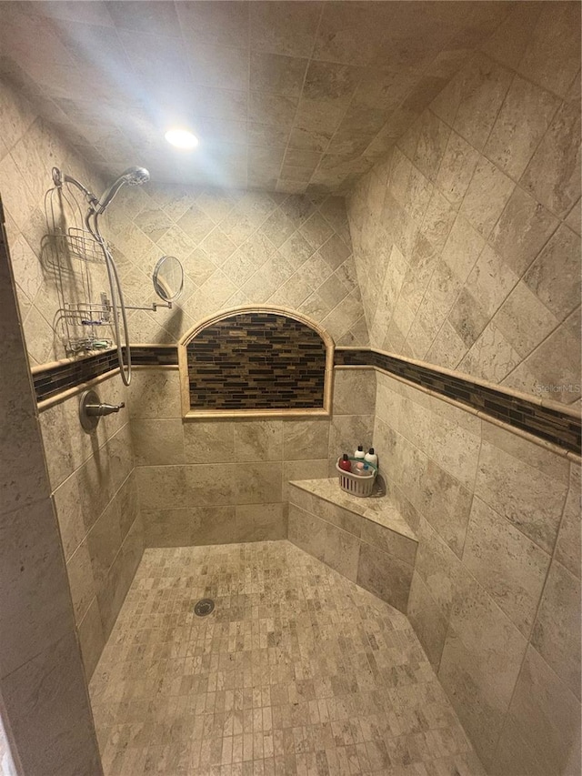 38 Cedar Dunes Dr, New Smyrna Beach, FL 32169 - bathroom with tiled shower and recessed lighting