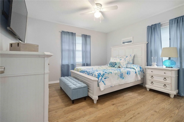 1920 Travelers Palm Dr, Edgewater, FL 32141 - bedroom featuring light wood-type flooring and ceiling fan