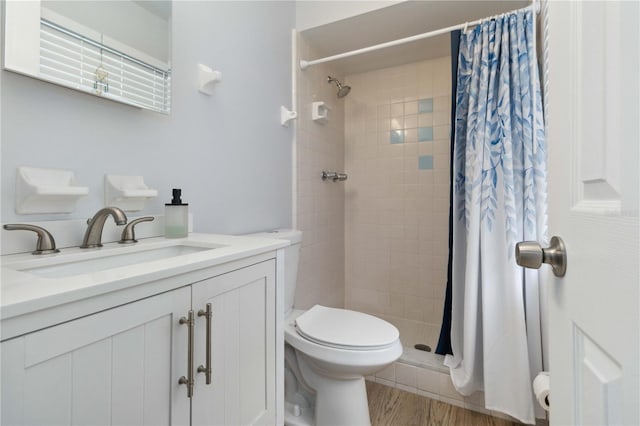 1920 Travelers Palm Dr, Edgewater, FL 32141 - full bathroom featuring vanity, tiled shower, and wood finished floors