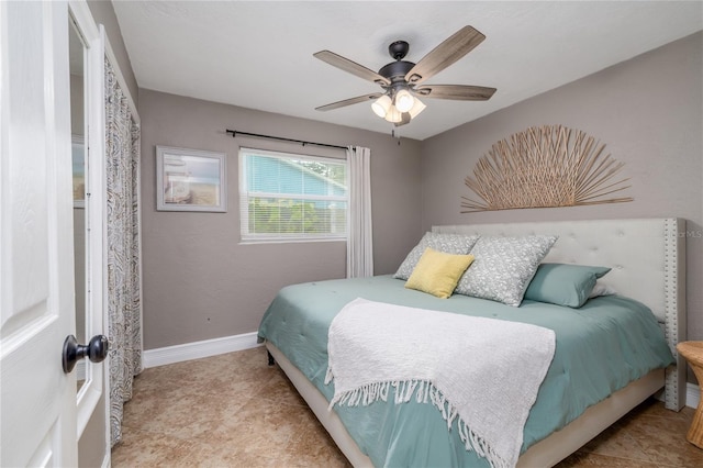 653 Goodwin Ave, New Smyrna Beach, FL 32169 - bedroom with baseboards and ceiling fan