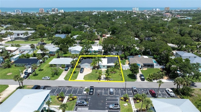 653 Goodwin Ave, New Smyrna Beach, FL 32169 - aerial view of property's location with property parcel outlined and a nearby body of water