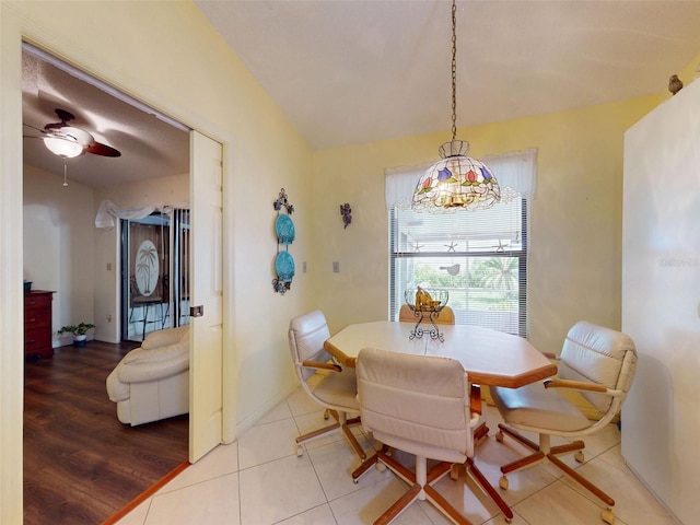 686 Middlebury Loop, New Smyrna Beach, FL 32168 - dining area featuring ceiling fan and lofted ceiling