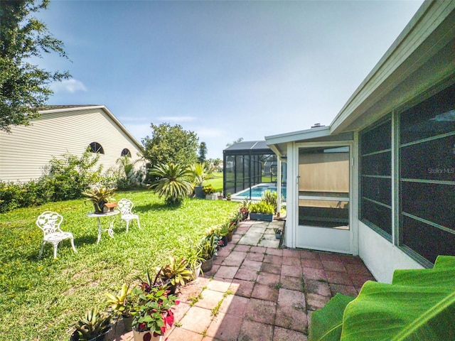 686 Middlebury Loop, New Smyrna Beach, FL 32168 - view of yard featuring a patio area, a lanai, and an outdoor pool