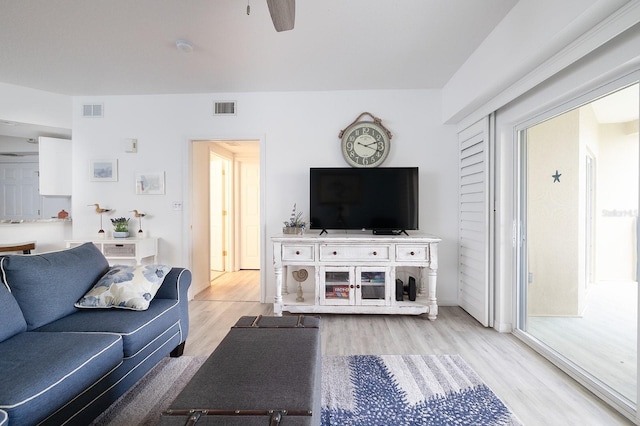 5300 S Atlantic Ave Unit 11302, New Smyrna Beach, FL 32169 - living area with wood finished floors and ceiling fan