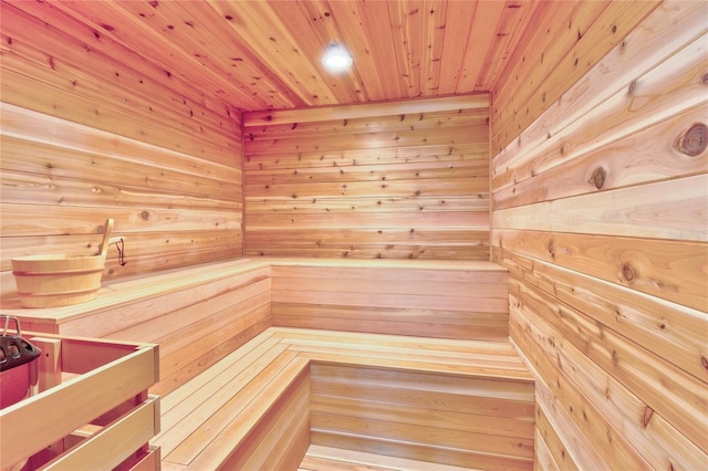 5300 S Atlantic Ave Unit 11302, New Smyrna Beach, FL 32169 - relaxing sauna with wood ceiling, wooden walls, and recessed lighting