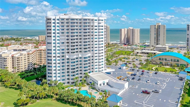 2 Oceans W Blvd Unit 608, Daytona Beach Shores, FL 32118 - bird's eye view of a nearby body of water, apartment complex / building, and a pool area
