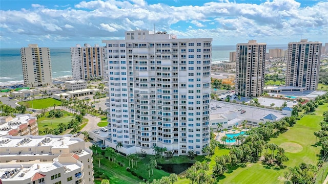 2 Oceans W Blvd Unit 608, Daytona Beach Shores, FL 32118 - bird's eye view of a large body of water, a pool, and apartment complex