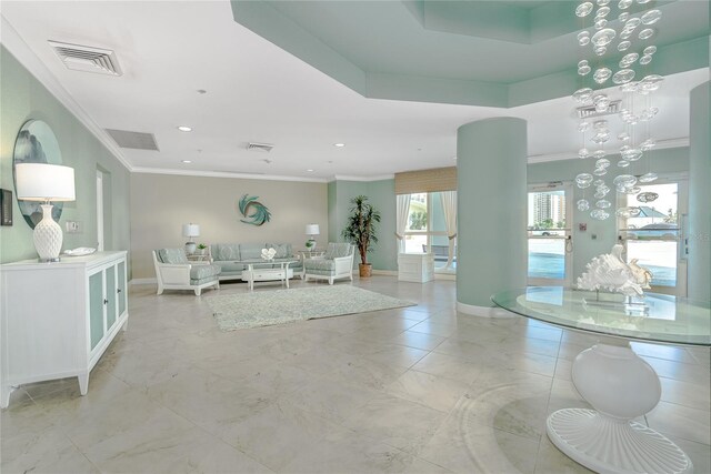 2 Oceans W Blvd Unit 608, Daytona Beach Shores, FL 32118 - building lobby with crown molding and recessed lighting