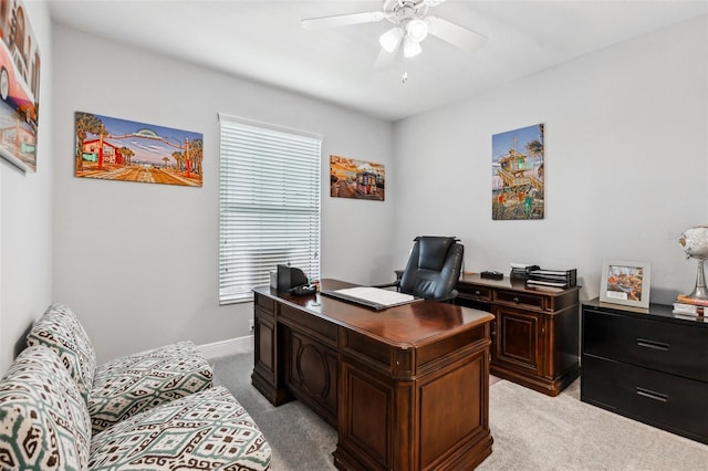 7 Riverwalk Dr Unit 305, New Smyrna Beach, FL 32169 - office space featuring light colored carpet, ceiling fan, and baseboards