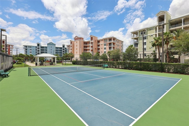 7 Riverwalk Dr Unit 305, New Smyrna Beach, FL 32169 - view of tennis court with a gazebo