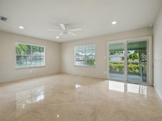 2 Birdie Dr, New Smyrna Beach, FL 32168 - unfurnished room featuring ceiling fan and recessed lighting